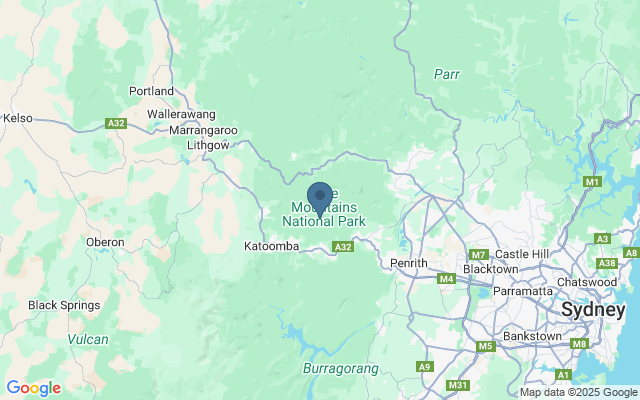 Kaart met locatie Blue Mountains